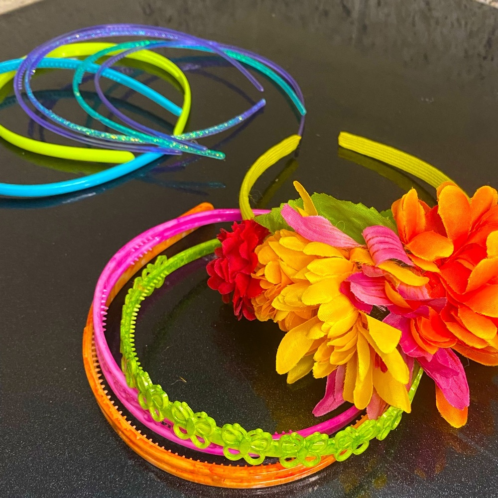 Headbands 10pc Flowers and Butterflies